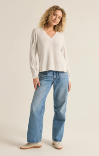 Wilder Cloud V-Neck Sweater in Light Oatmeal