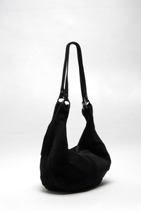 Roma Suede Tote Bag in Black