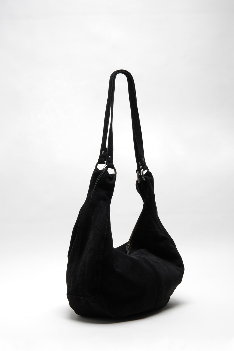 Roma Suede Tote Bag in Black