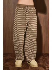 Striped Low-Rise Barrel Lounge Sweatpants