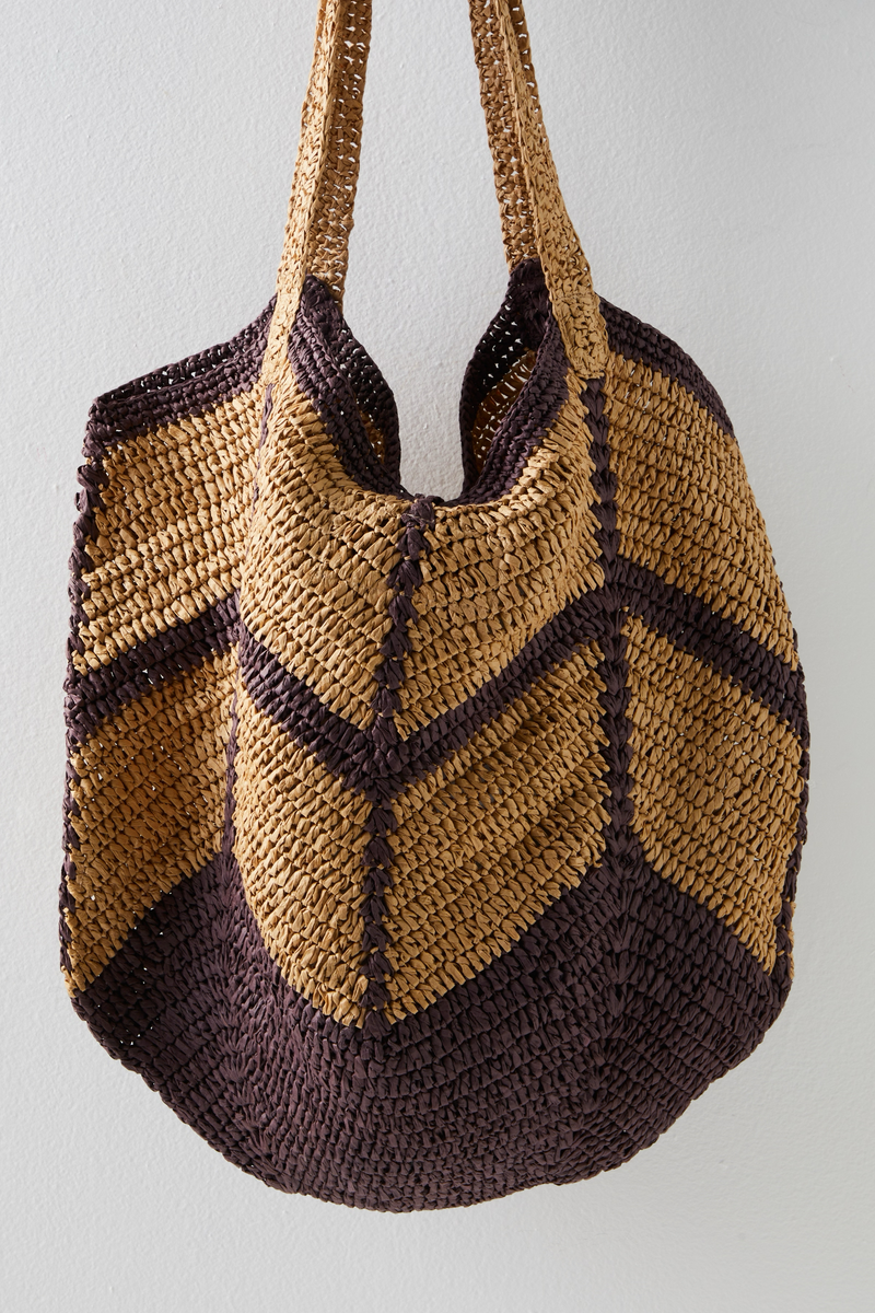 Mykonos Straw Tote | Espresso Combo