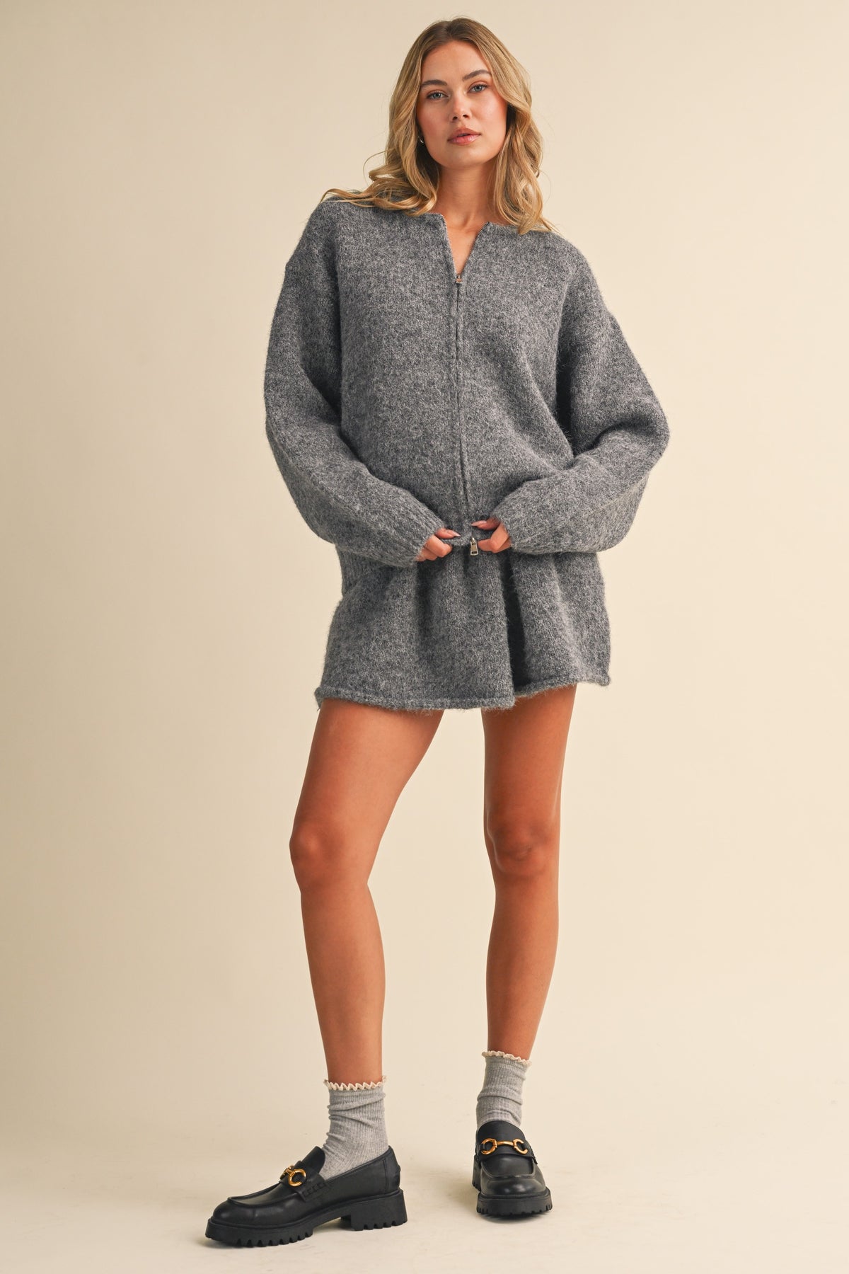 Sabrina Sweater Set in Charcoal