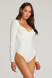 Long Sleeve Bodysuit in White