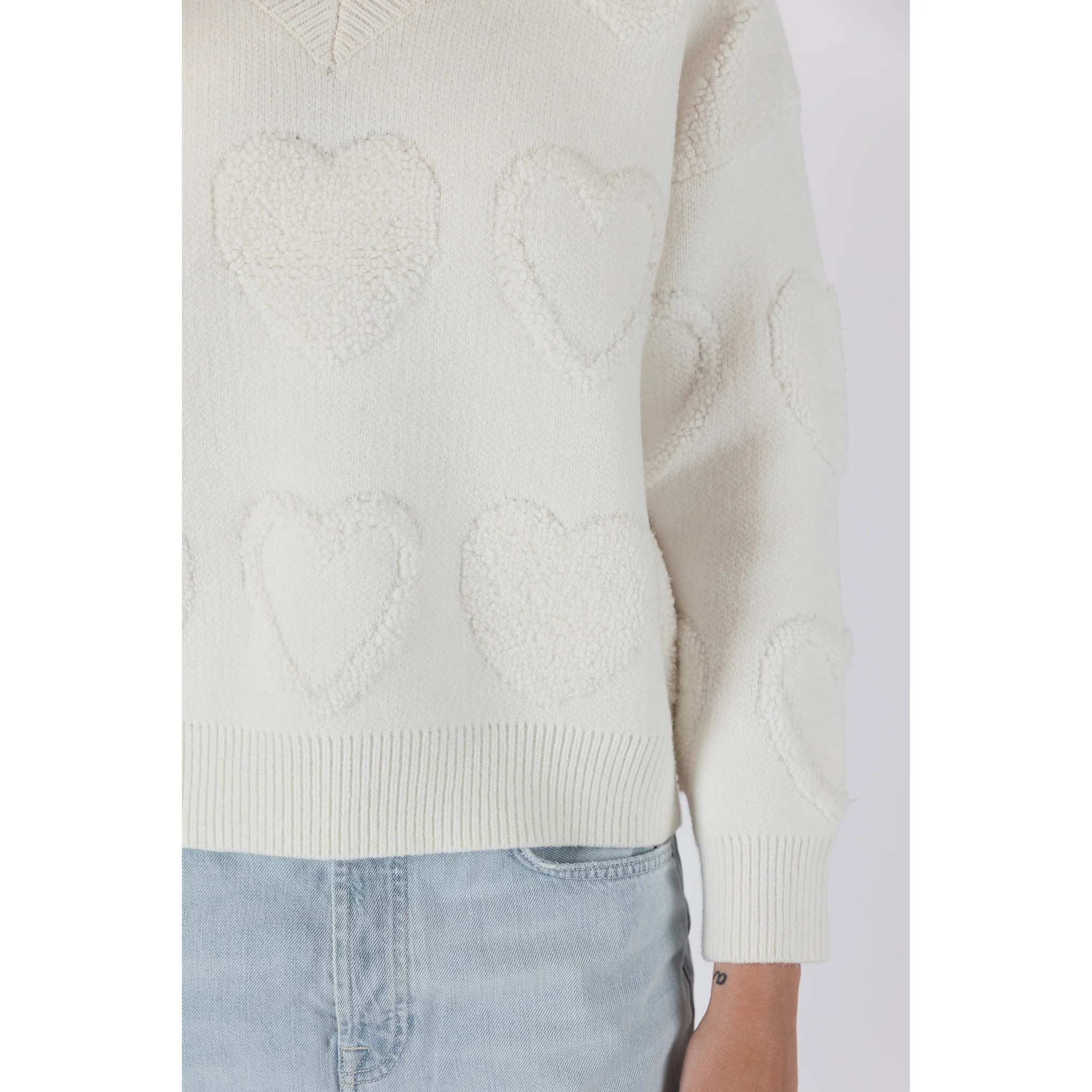 Raiden Sweater with Sherpa Hearts