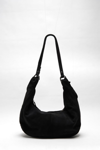 Roma Suede Tote Bag in Black