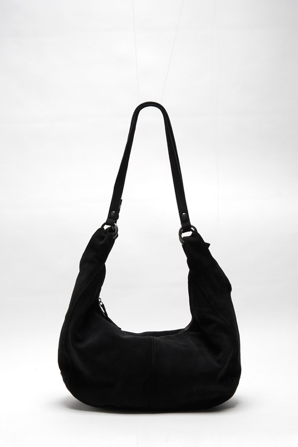Roma Suede Tote Bag in Black