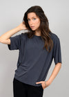 Serah Modal Jersey Tee In Washed Black