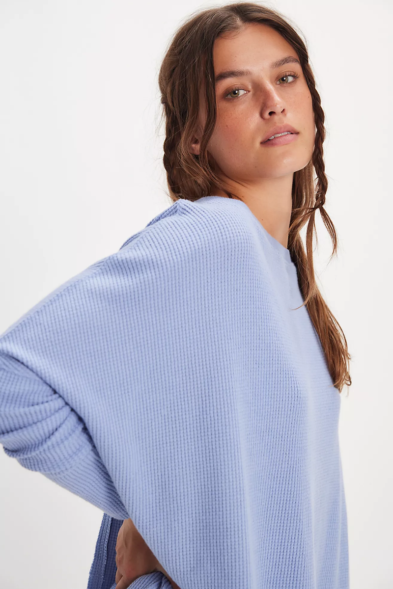 Latte Blues Solid Thermal in Dawn Breeze