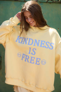 Kindness Is Free Reversible Graphic Sweater | Butter Yellow