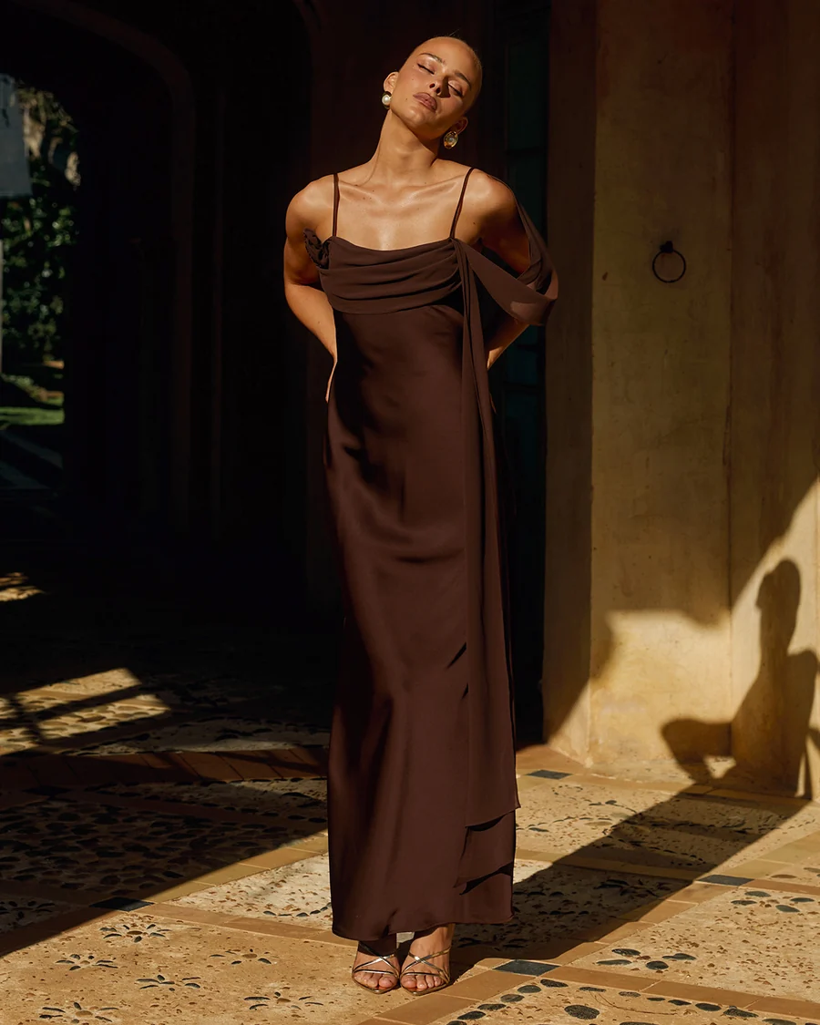 Elara Maxi Dress | Chocolate