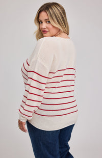 Tucker Sweater in Red Stripe
