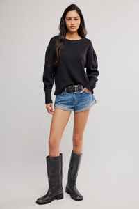 The Lapis Cuff Top in Black