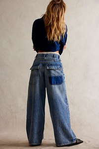 We The Free Waterfalls Baggy Wide-Leg Jean In Outlaw