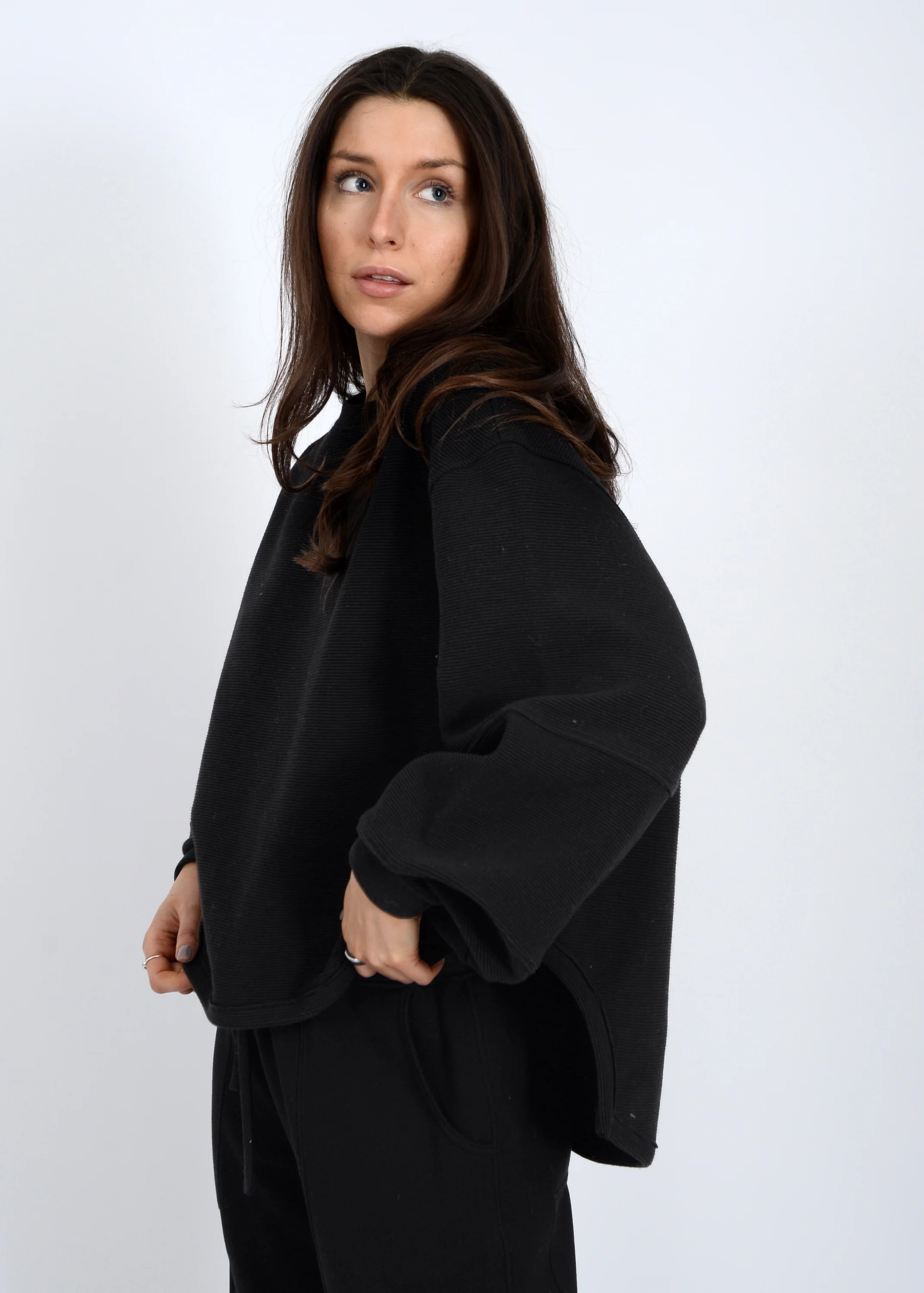 Lucina Ottoman Soft Knit Sweater | Black