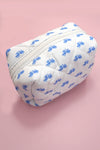 Quilted Bow Cosmetic Pouch Bag | Multiple Colours