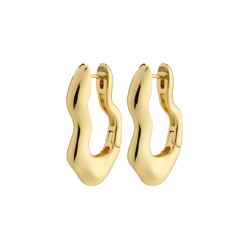 LOULIA Recycled Wavy Earrings Gold Plated