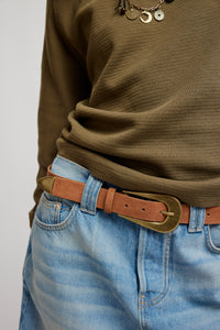 Cannon Suede Belt | Cognac