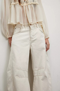 Good luck Mid-Rise Barrel Jeans |Milk