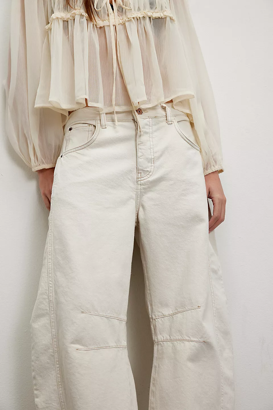 Good luck Mid-Rise Barrel Jeans |Milk