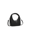 Circle Crossbody Bag in Black Pebbled