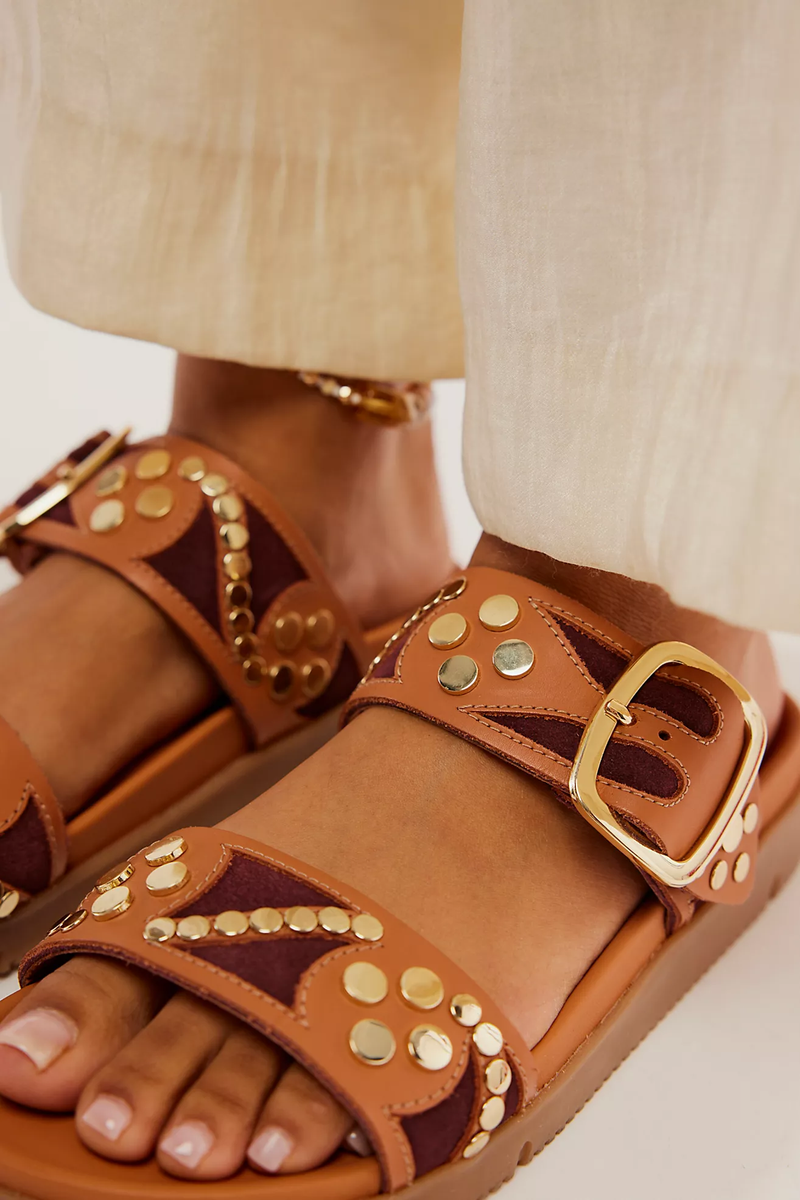 Revelry Studded Sandals in Vachetta