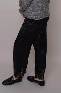 Valeriane Satin Lace Trim Pant