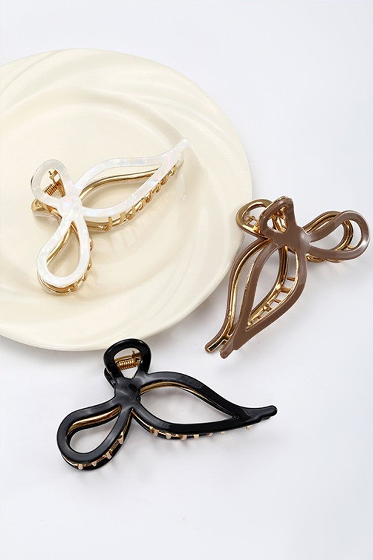 Jumbo Gold Casting Bow Hair Clip | Multiple Colours