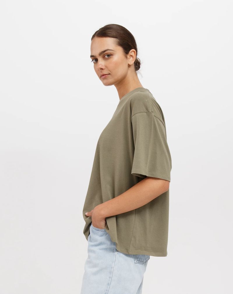 The Boxy Tee In Olive