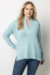 Shawl Collar Tunic Sweater in Frost