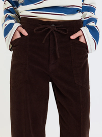 Villa Drawstring Barrel Pant in Chocolate