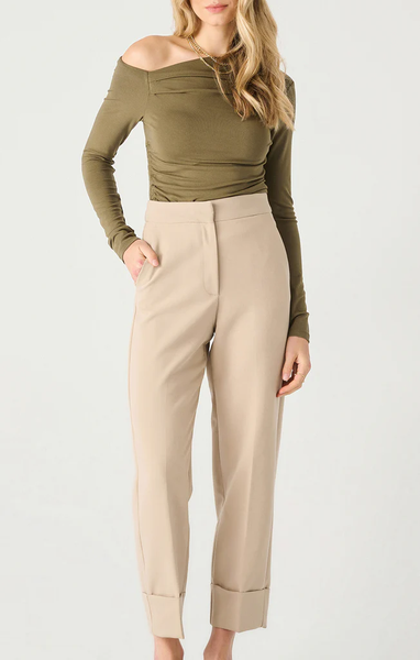 Cuffed Dress Pant in Light Taupe  Krush Clothing Boutique