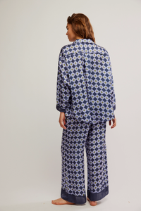 Dreamy Days Solid PJ Set in Navy Combo