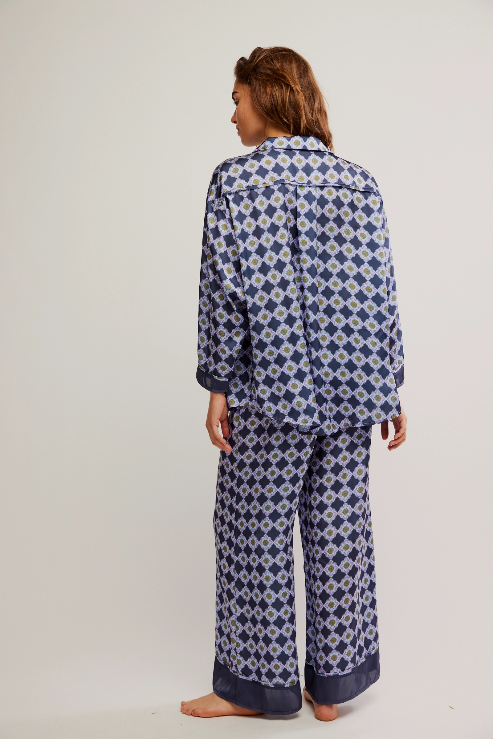 Dreamy Days Solid PJ Set in Navy Combo