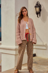 Marni Gold Button Cardigan In Latte