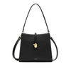 Lock Shoulder Bag Black Pebble