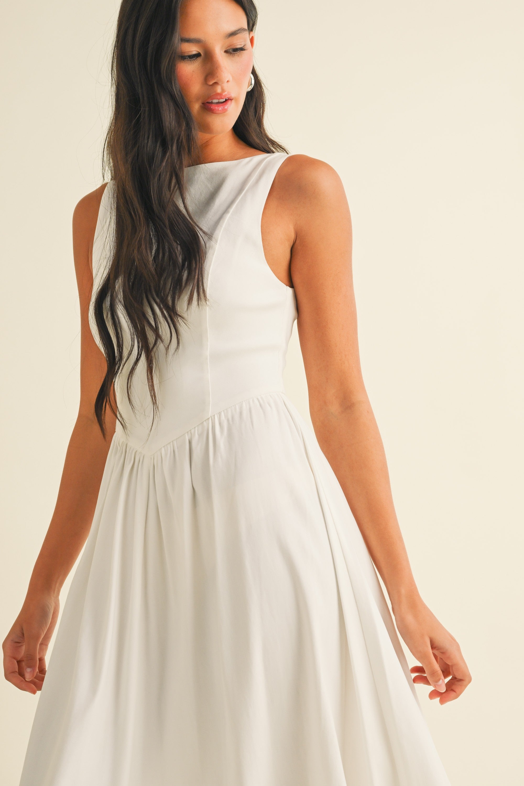 The Whisper White Midi Dress