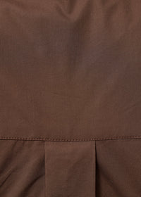 Brown Pleated Cotton Poplin Shirt