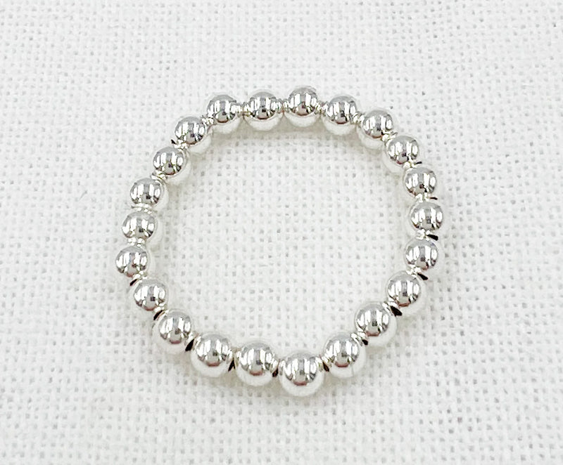 Sterling Silver Bead Stacking Ring | LEAVE ON