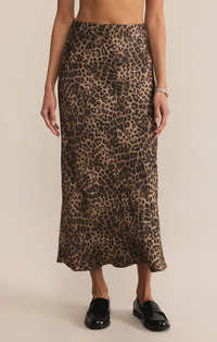 Leopard Europa Luxe Sheen Midi Skirt