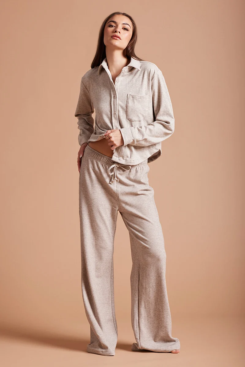 Wide Leg Lounger Pant | light Taupe