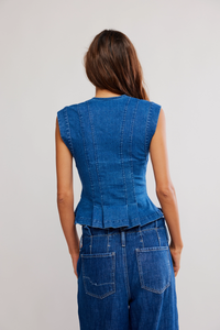 Dylan Denim Vest | Medium Blue
