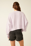 Easy Street Crop Pullover In Frost Lavender