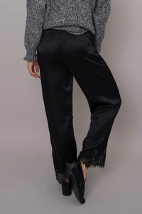Valeriane Satin Lace Trim Pant