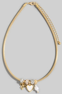 Assorted Mini Charms Coiled Choker Necklace