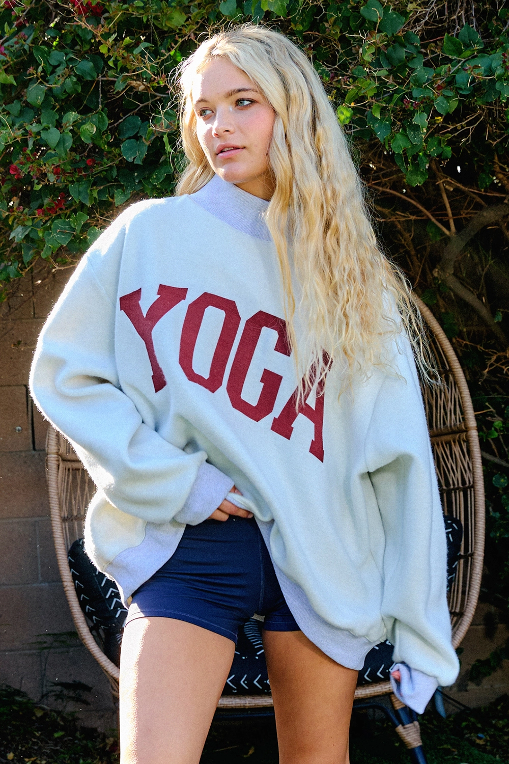 PILATES Sweatshirt (reversible) | Heather Grey + Cranberry