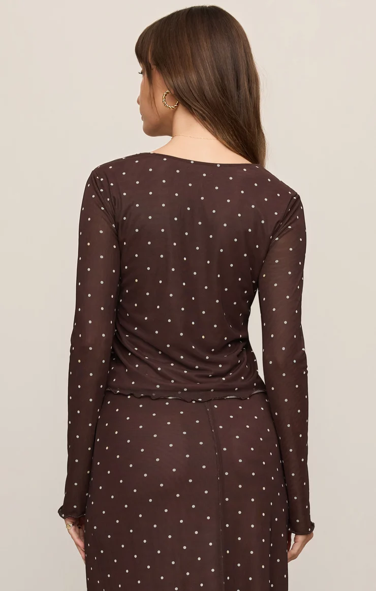 Amara Polka Dot Mesh Top