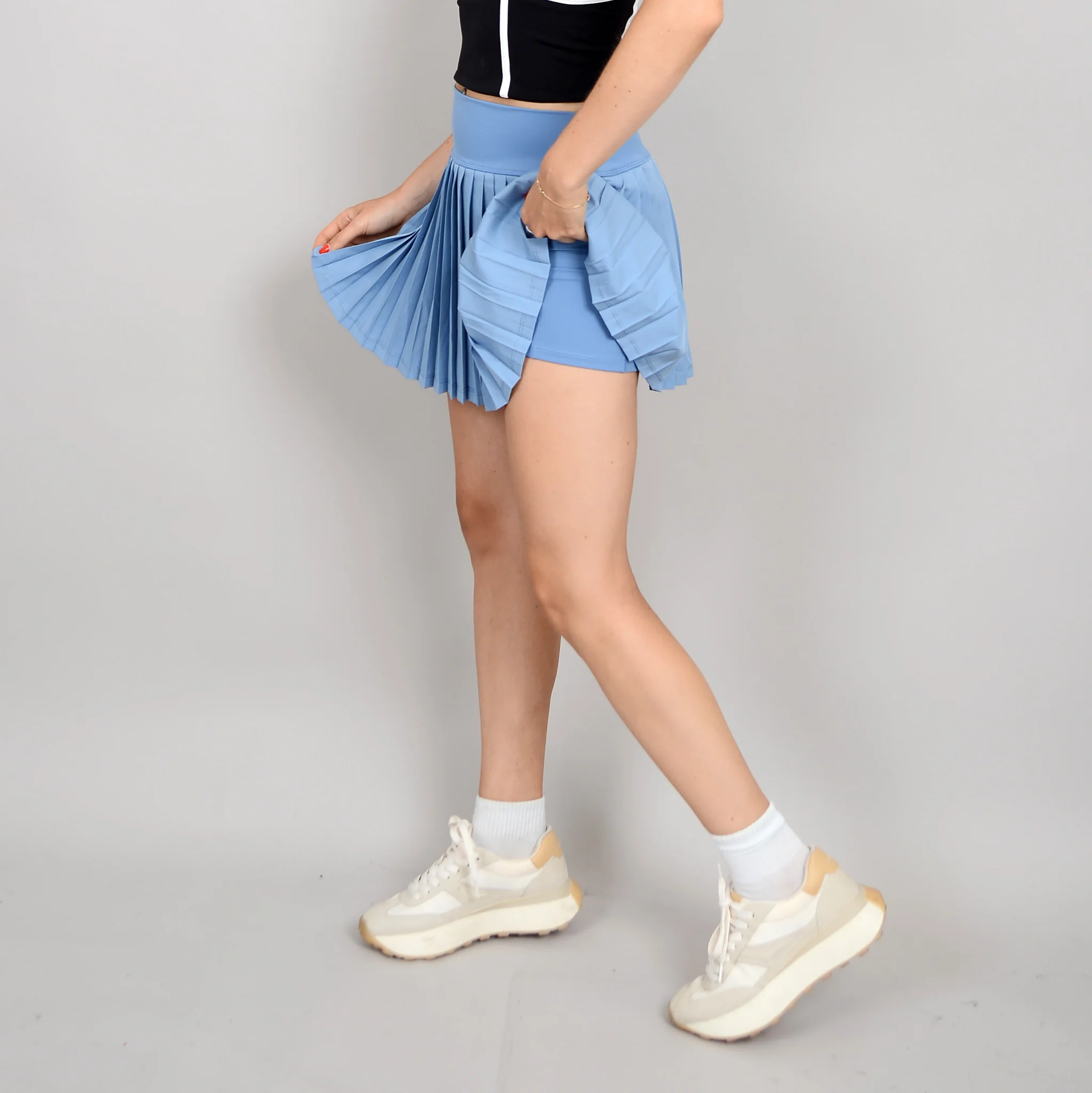 Yura Pleated Skirt in Slate Blue