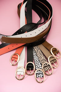 Oval Buckle Vegan Leather Belt