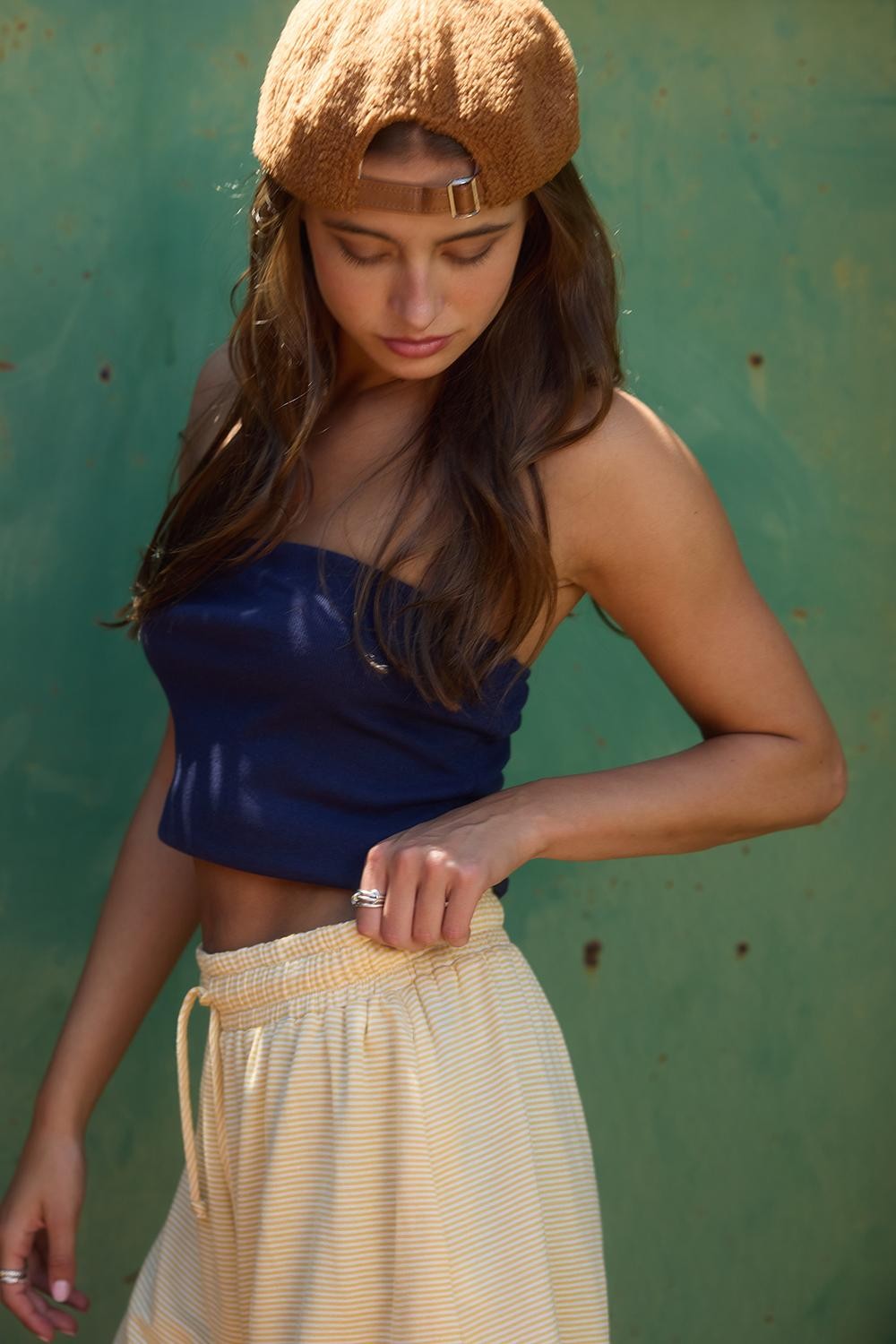 Drawstring Striped Shorts | Butter Yellow