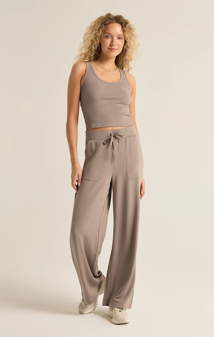 Layover Modal Fleece Pant In Taupe